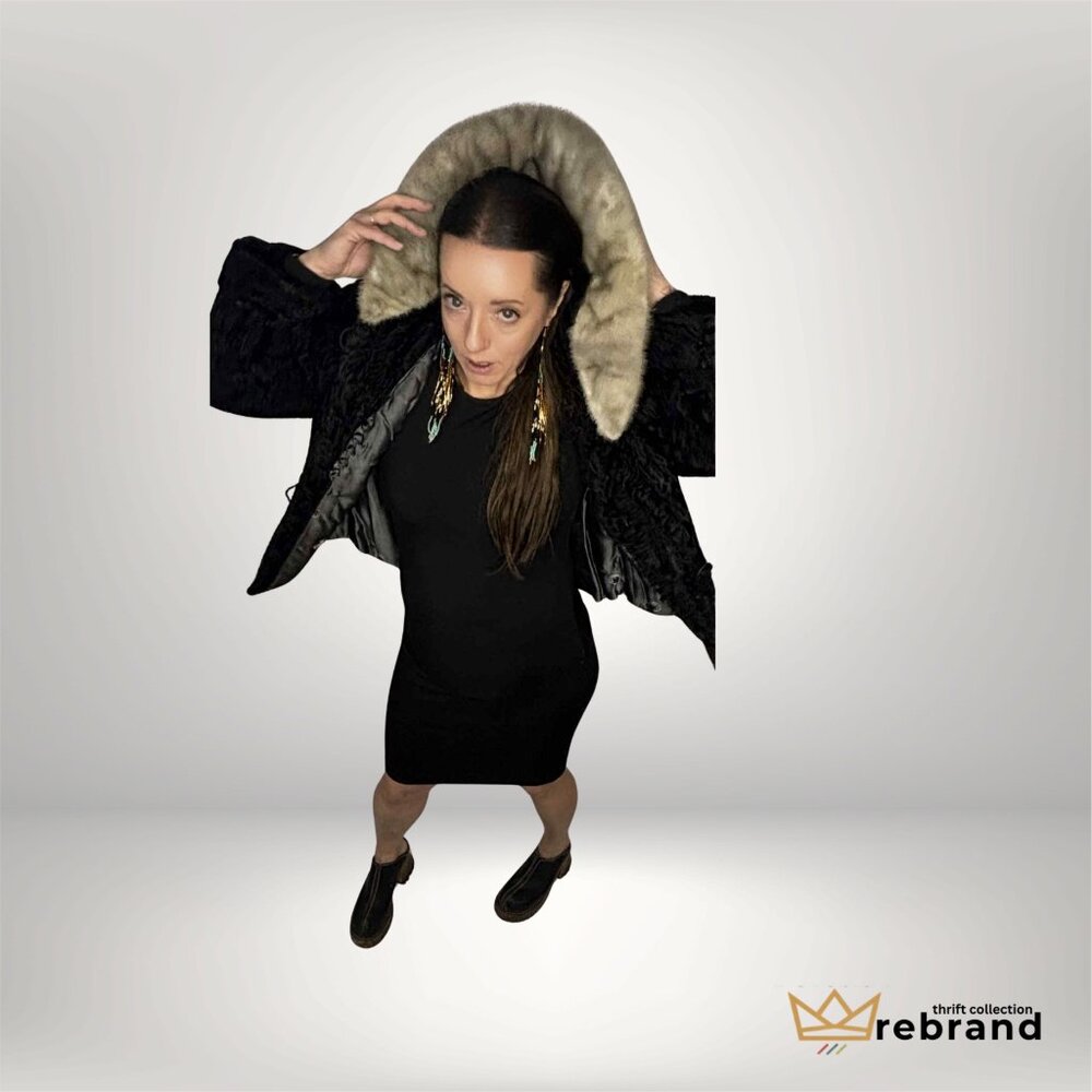 Custom Vintage Jacket - Fur - Size Med-Small (1980-1990)